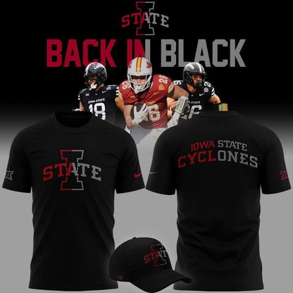 2025 limited edition t-shirt Iowa State Football "Back In Black"