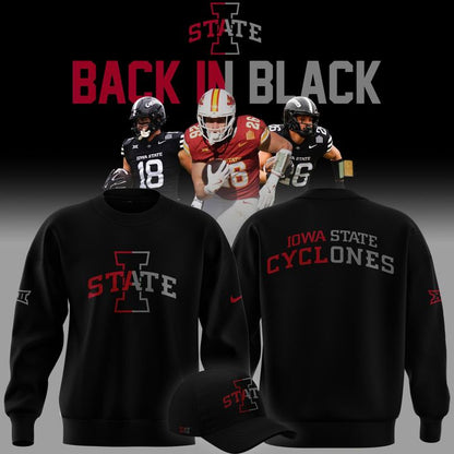 2025 limited edition sweatshirt Iowa State Football "Back In Black"