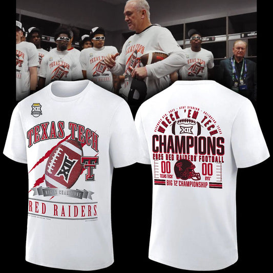 Texas Tech Red Raiders 2025 CHAMPIONS Big12 Football Combo T-shirt