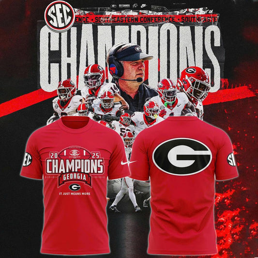 Georgia Bulldogs 2025 SEC Conference Champions Combo T-Shirt