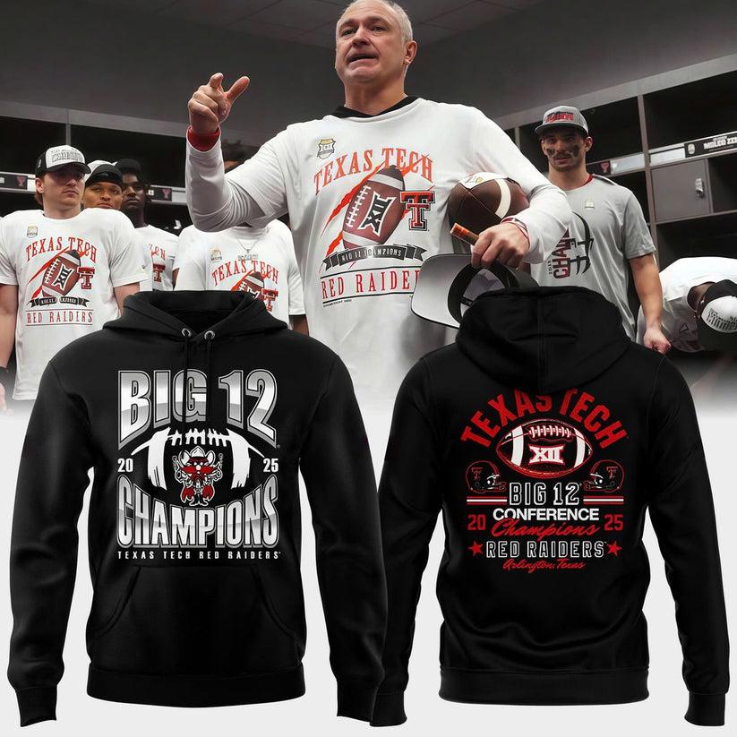Texas Tech Red Raiders 2025 CHAMPIONS Big12 Football Combo Hoodie
