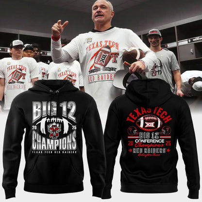 Texas Tech Red Raiders 2025 CHAMPIONS Big12 Football Combo Hoodie