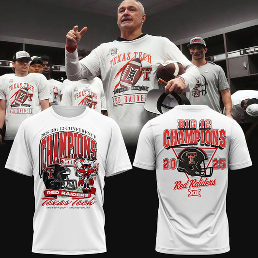 Texas Tech Red Raiders 2025 CHAMPIONS Big12 Football Combo T-shirt