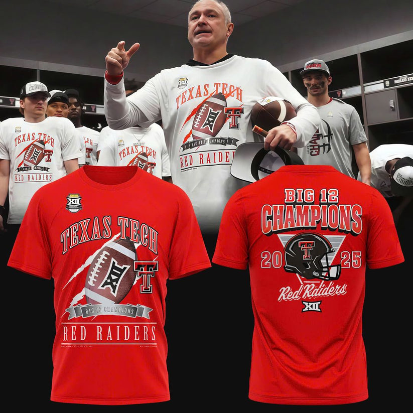 Texas Tech Red Raiders 2025 CHAMPIONS Big12 Football Combo T-shirt