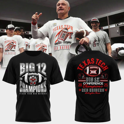 Texas Tech Red Raiders 2025 CHAMPIONS Big12 Football Combo T-shirt