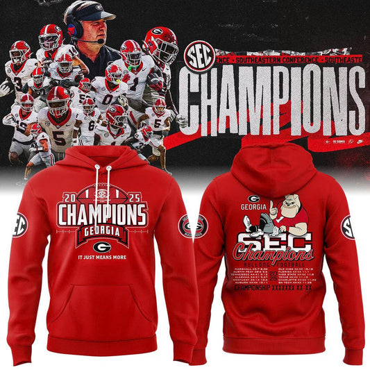 Georgia Bulldogs 2025 SEC Conference Champions Combo Hoodie