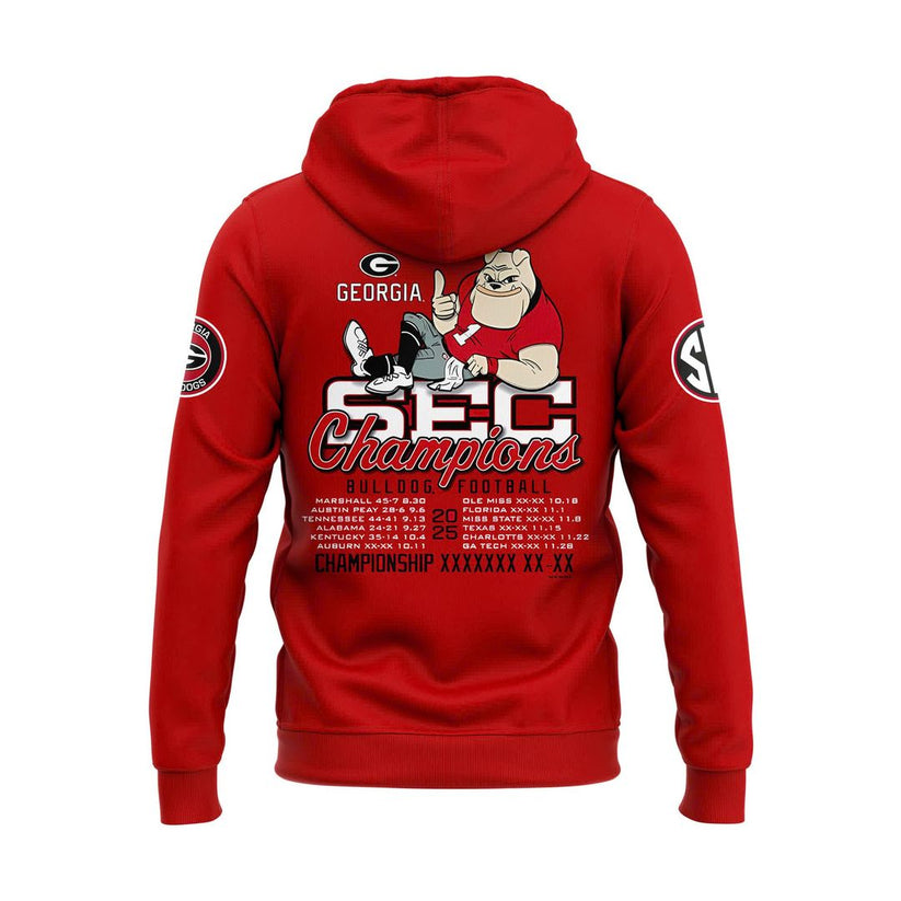 Georgia Bulldogs 2025 SEC Conference Champions Combo Hoodie