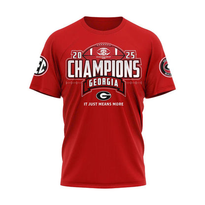 Georgia Bulldogs 2025 SEC Conference Champions Combo T-Shirt
