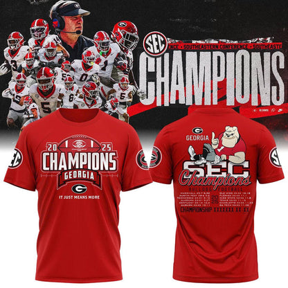 Georgia Bulldogs 2025 SEC Conference Champions Combo T-Shirt