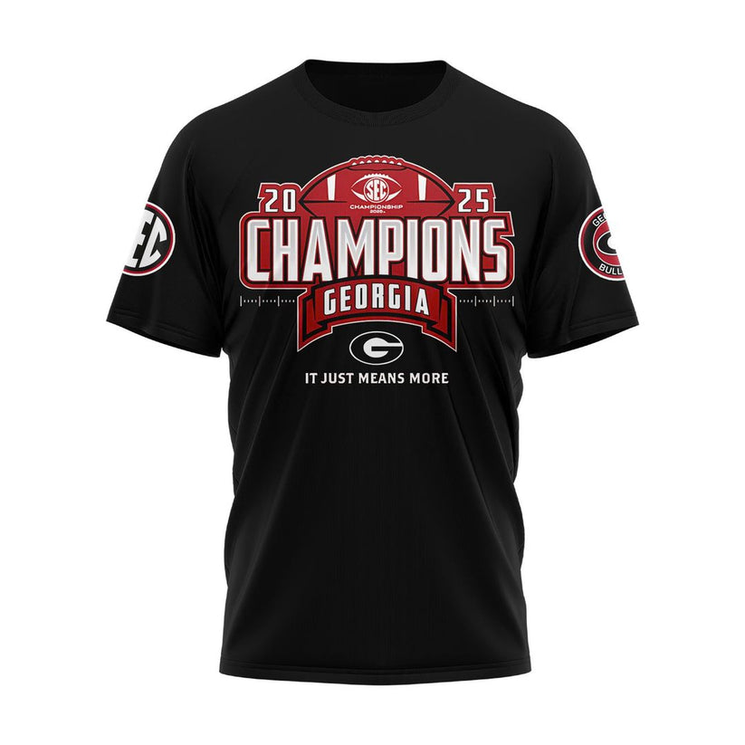 Georgia Bulldogs 2025 SEC Conference Champions Combo T-Shirt
