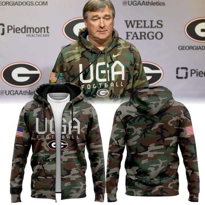 Unisex Camo Georgia Bulldogs UGA Football Zip Hoodie