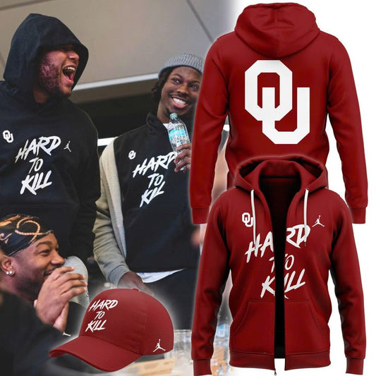Oklahoma Football HARD TO KILL Zip Hoodie - Red