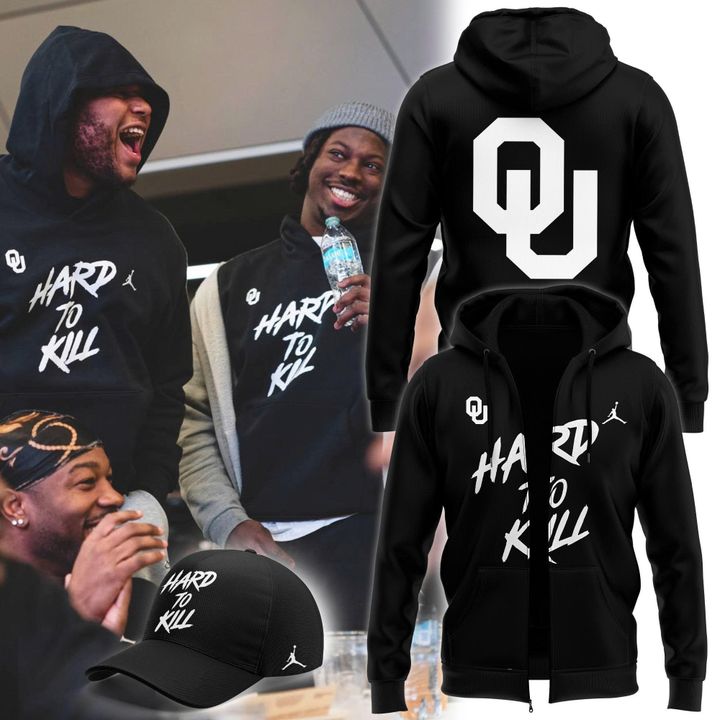 Oklahoma Football HARD TO KILL Zip Hoodie - Black