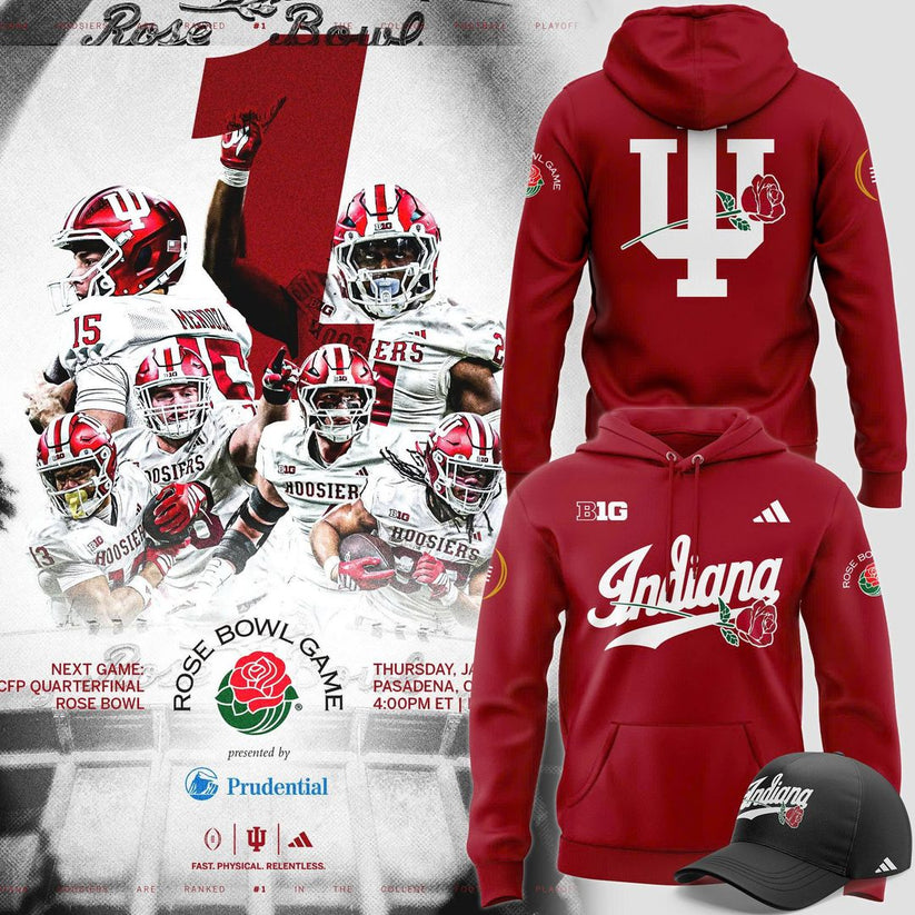 Indiana Hoosiers 2025 Rose Bowl Game Hoodie