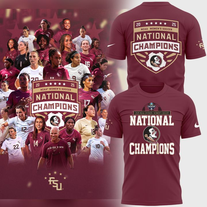2.Limited Edition FSU women's soccer NATIONAL CHAMPIONS Tshirt 2025