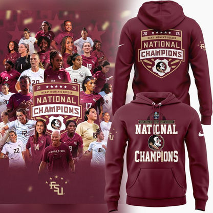2.Limited Edition FSU women's soccer NATIONAL CHAMPIONS Hoodie 2025