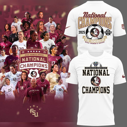1.Limited Edition FSU women's soccer NATIONAL CHAMPIONS Tshirt 2025