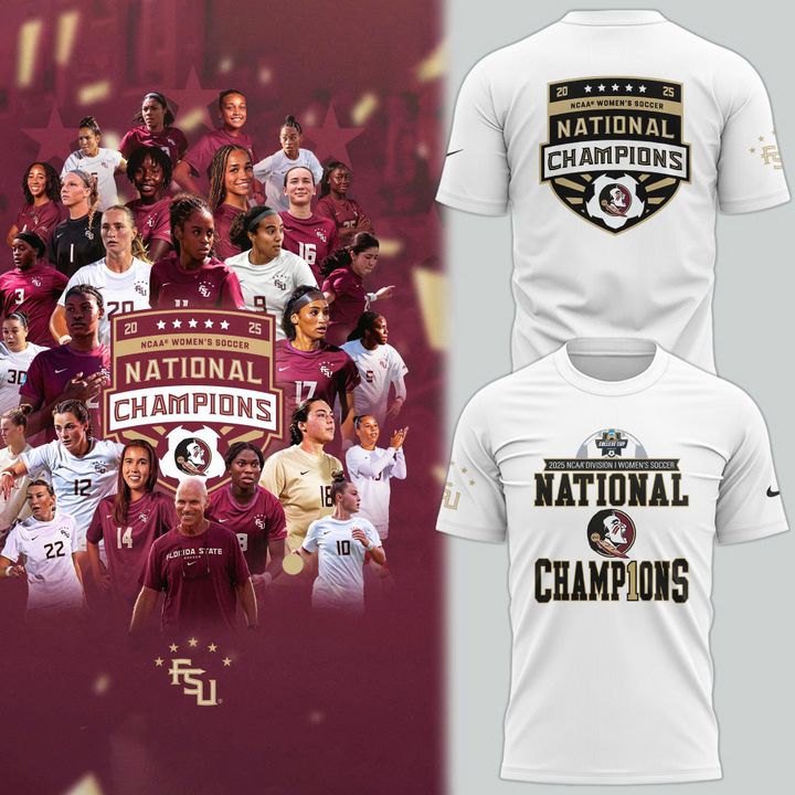 4.Limited Edition FSU women's soccer NATIONAL CHAMPIONS Tshirt 2025