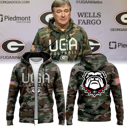 Unisex Camo Georgia Bulldogs UGA Football Limited Zip Hoodie