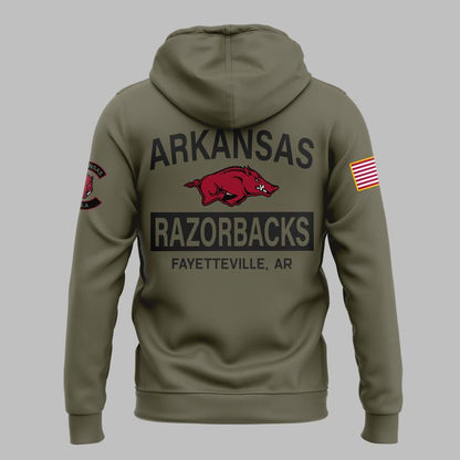 Limited Edition Arkansas Razorbacks 2025 Military Appreciation Hoodie