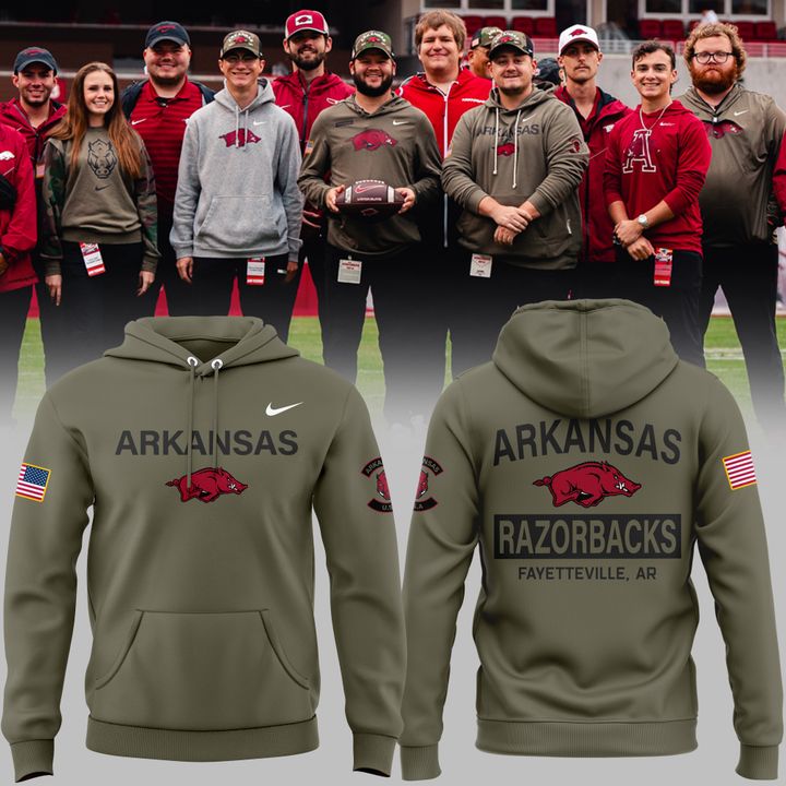 Limited Edition Arkansas Razorbacks 2025 Military Appreciation Hoodie