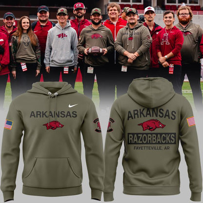 Limited Edition Arkansas Razorbacks 2025 Military Appreciation Hoodie