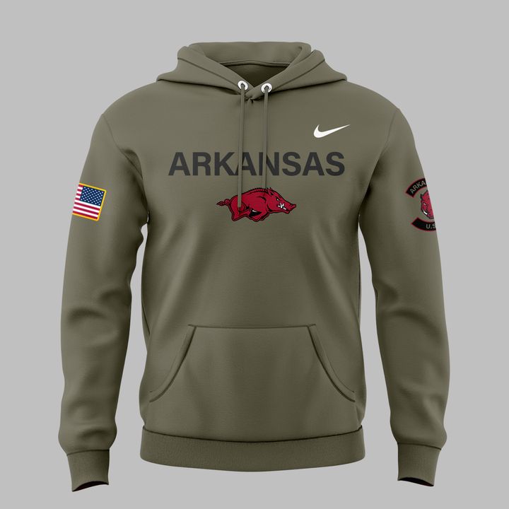 Limited Edition Arkansas Razorbacks 2025 Military Appreciation Hoodie