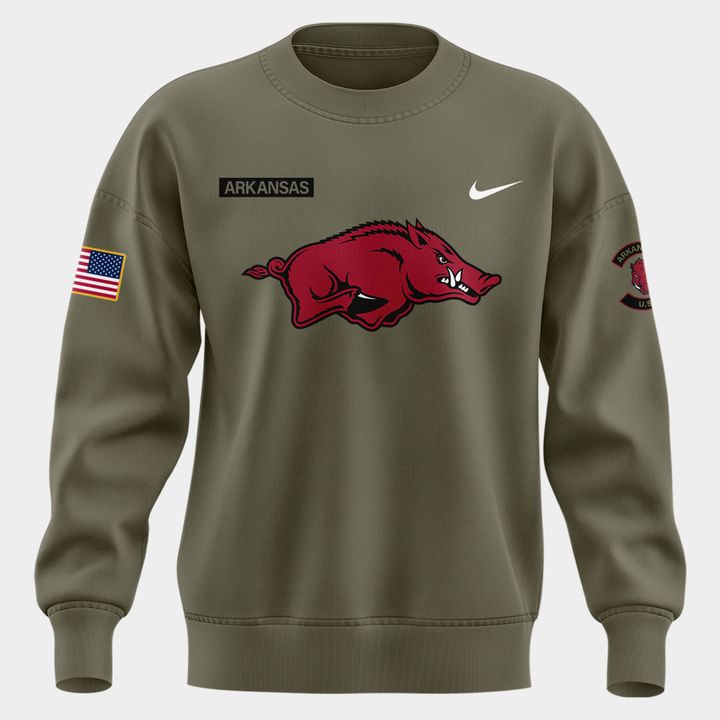 Limited Edition Arkansas Razorbacks 2025 Military Appreciation sweatshirt