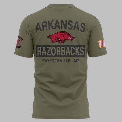 Limited Edition Arkansas Razorbacks 2025 Military Appreciation t-shirt