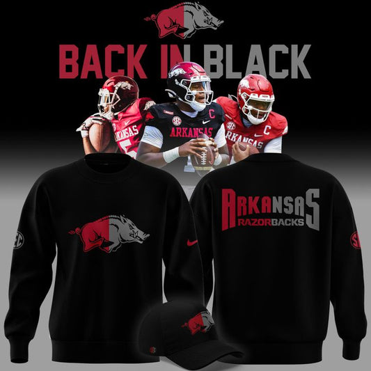 2025 Limited edition sweatshirt Arkansas Razorback Football "Back In Black" for fans