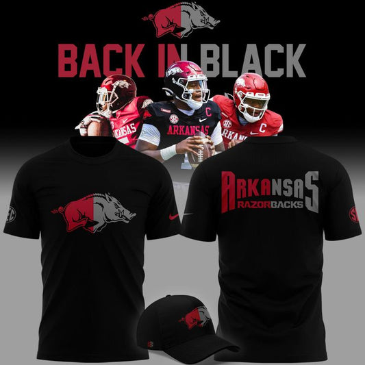 2025 Limited edition t-shirt Arkansas Razorback Football "Back In Black" for fans