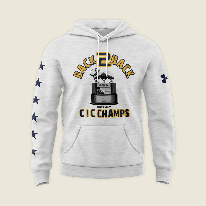 Navy Midshipmen – Back-to-Back CIC Trophy Champions 2025 Combo Hoodie