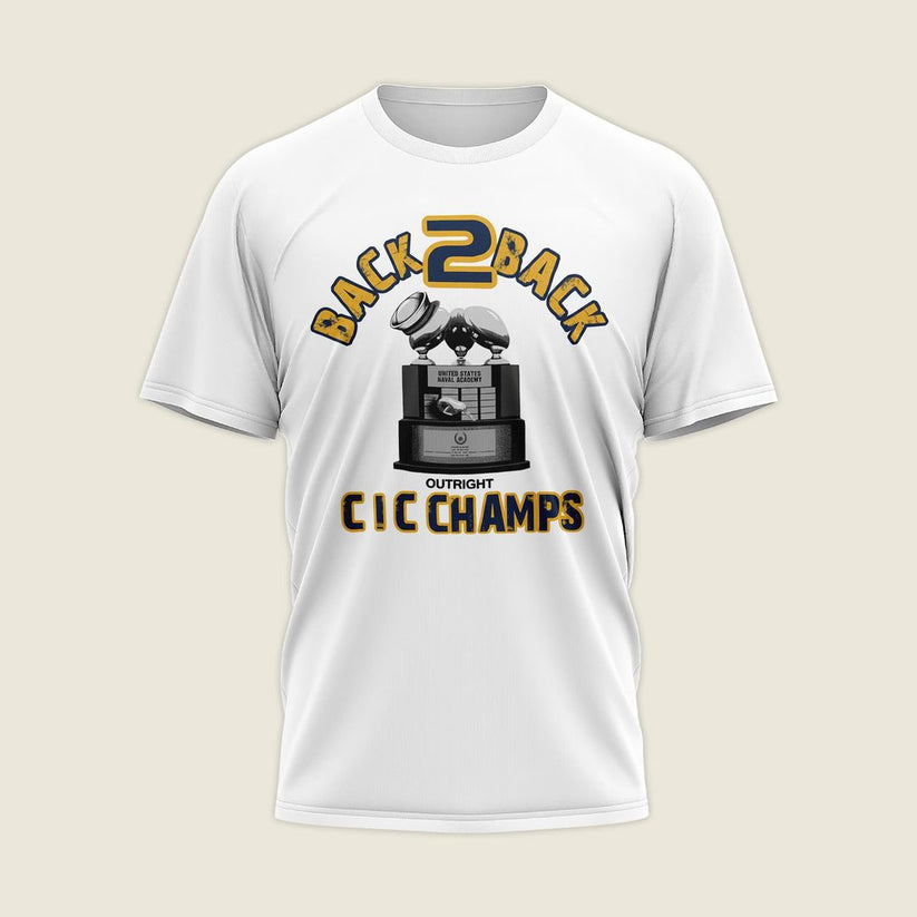 Navy Midshipmen – Back-to-Back CIC Trophy Champions 2025 Combo T-Shirt