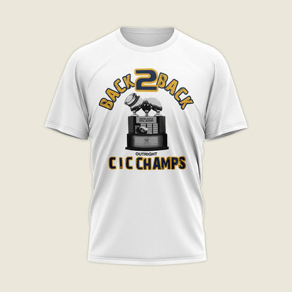 Navy Midshipmen – Back-to-Back CIC Trophy Champions 2025 Combo T-Shirt