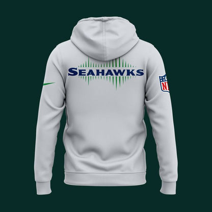 Men's Wolf Gray Seattle Seahawks 2025 Rivalries Collection Standard Issue Sideline Dri-FIT Hoodie (Updated Version)
