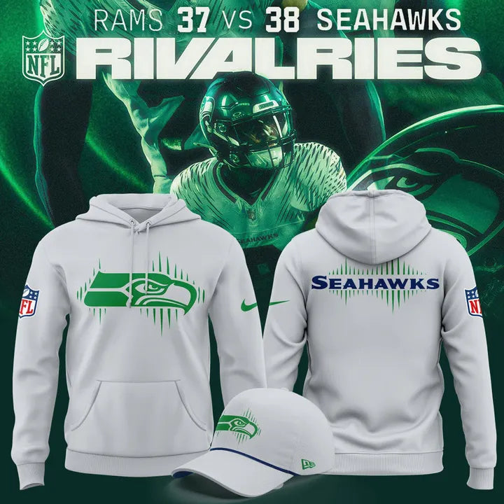 Men's Wolf Gray Seattle Seahawks 2025 Rivalries Collection Standard Issue Sideline Dri-FIT Hoodie (Updated Version)