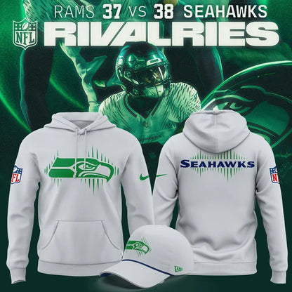 Men's Wolf Gray Seattle Seahawks 2025 Rivalries Collection Standard Issue Sideline Dri-FIT Hoodie (Updated Version)