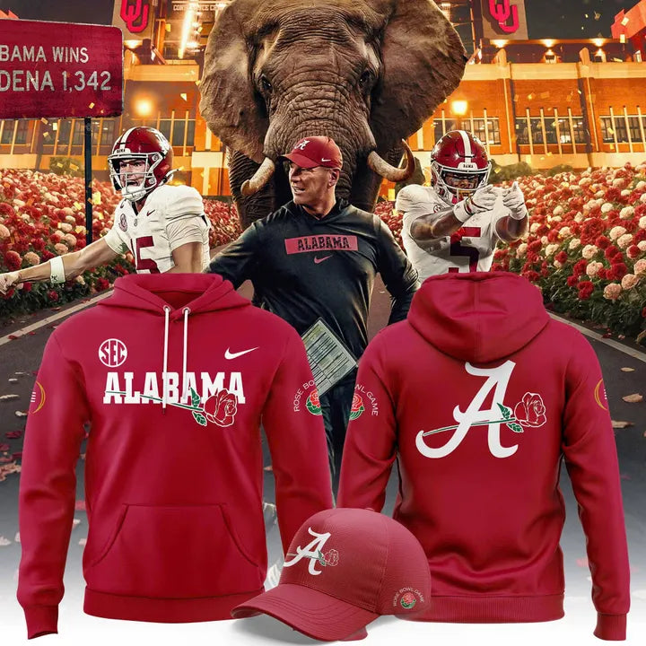 Alabama Crimson Tide 2026 Rose Bowl Game Hoodie