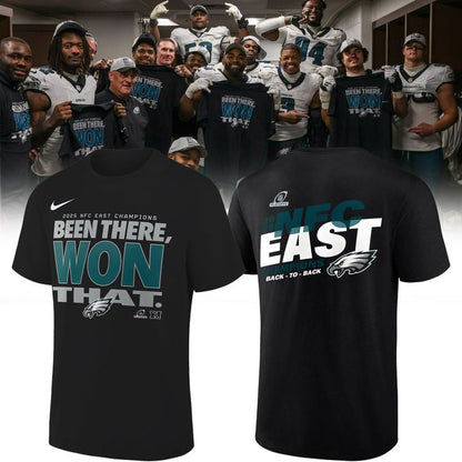 Limited edition Philadelphia Eagles 2025 NFC East Division Champions Locker Room Trophy Collection T-Shirt for fans!