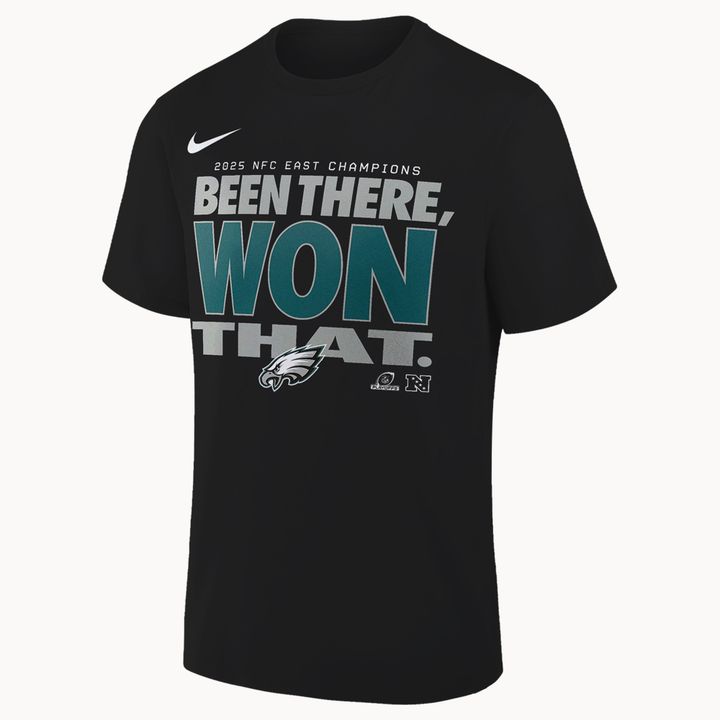 Limited edition Philadelphia Eagles 2025 NFC East Division Champions Locker Room Trophy Collection T-Shirt for fans..