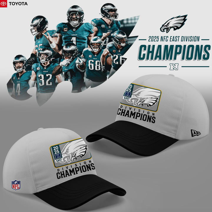 Limited edition Philadelphia Eagles 2025 NFC East Division Champions Locker Room Trophy Collection T-Shirt for fans!