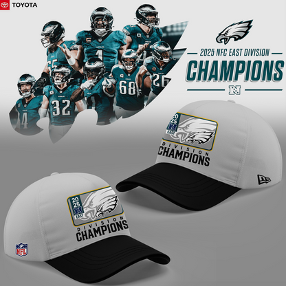 Limited edition Philadelphia Eagles 2025 NFC East Division Champions Locker Room Trophy Collection T-Shirt for fans!