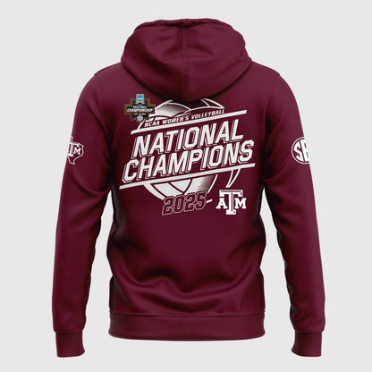 2025 Limited edition Hoodie Texas A&M Aggies women's volleyball National Champions for fans.