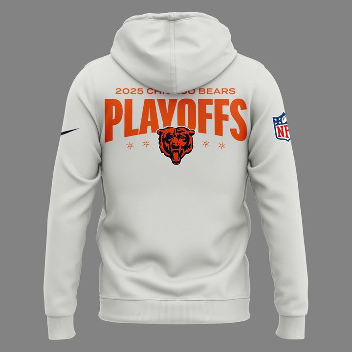 Men's White Chiago Bears 2025 Playoffs Special Hoodie