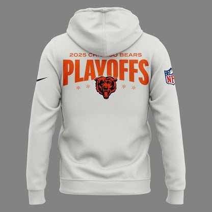 Men's White Chiago Bears 2025 Playoffs Special Hoodie