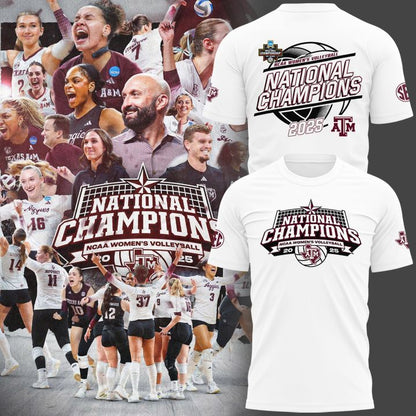 2025 Limited edition T-Shirt Texas A&M Aggies women's volleyball National Champions for fans