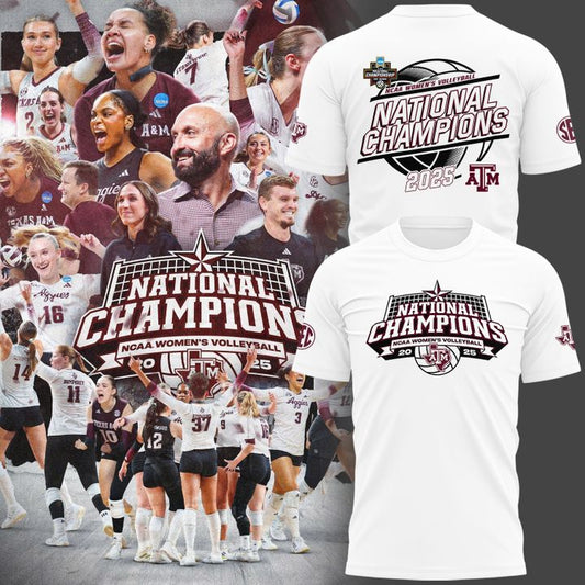 2025 Limited edition T-Shirt Texas A&M Aggies women's volleyball National Champions for fans