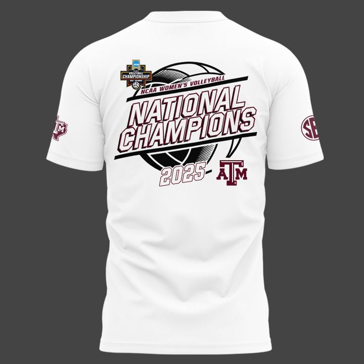 2025 Limited edition T-Shirt Texas A&M Aggies women's volleyball National Champions for fans
