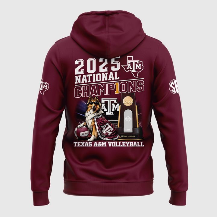 2025 Limited edition Hoodie Texas A&M Aggies women's volleyball National Champions for fans!