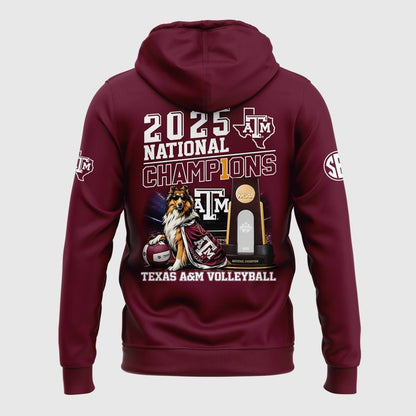 2025 Limited edition Hoodie Texas A&M Aggies women's volleyball National Champions for fans!